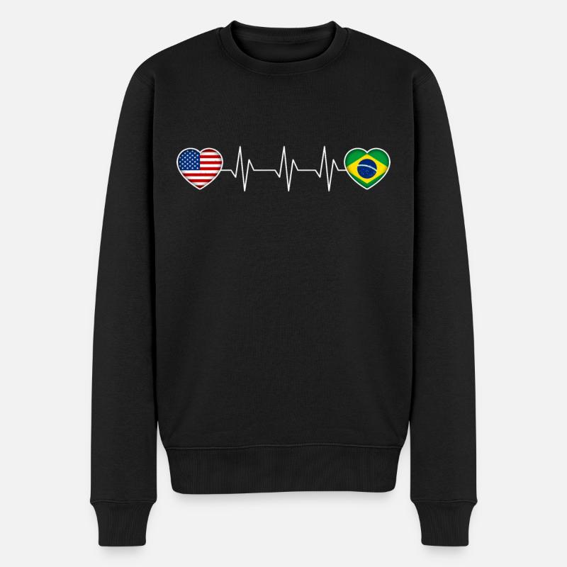 Brasilien - Männer Premium Bio Pullover - Schwarz