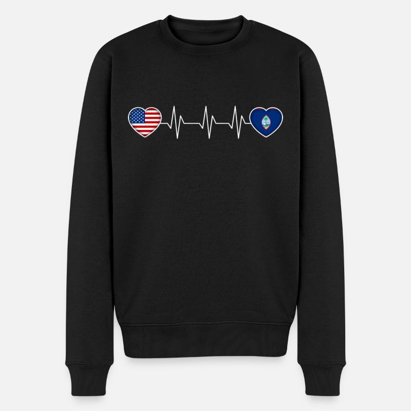 Guam - Männer Premium Bio Pullover - Schwarz