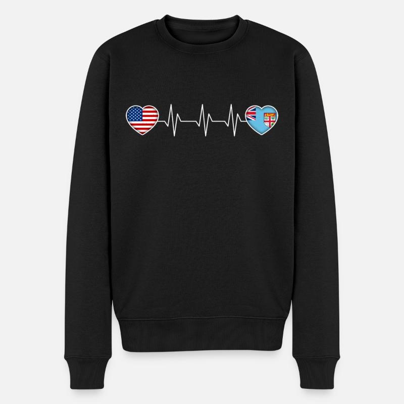 Fidschi - Männer Premium Bio Pullover - Schwarz