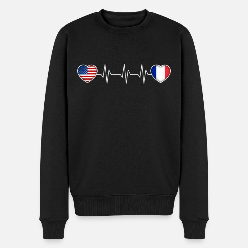 Frankreich - Männer Premium Bio Pullover - Schwarz