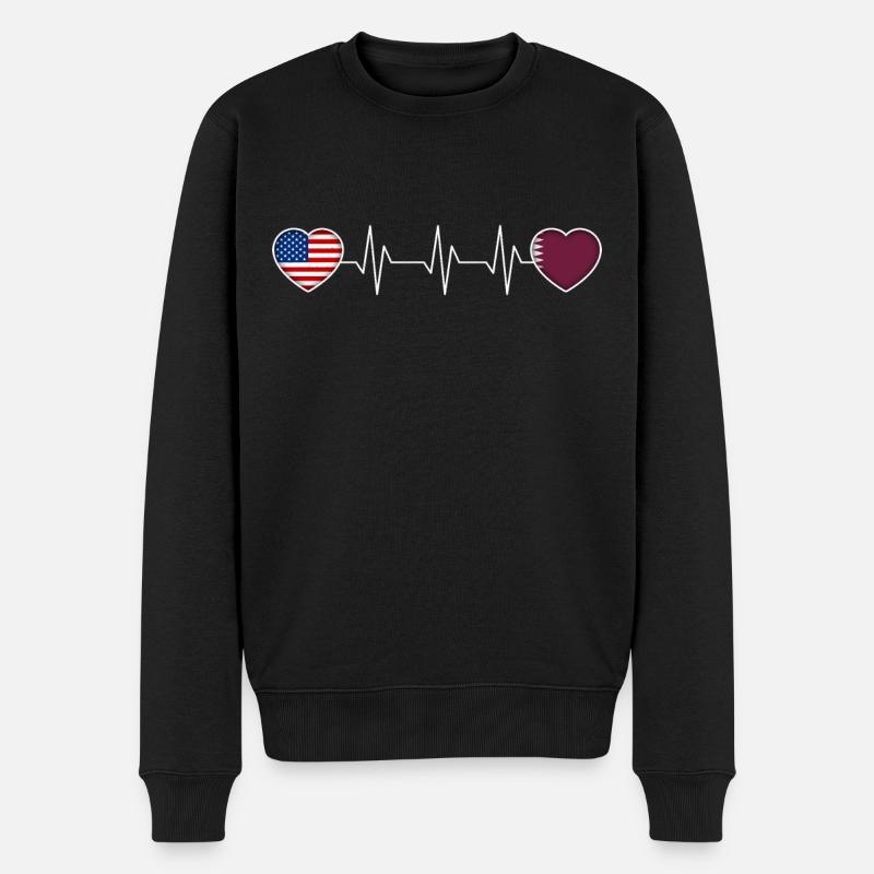 Katar - Männer Premium Bio Pullover - Schwarz