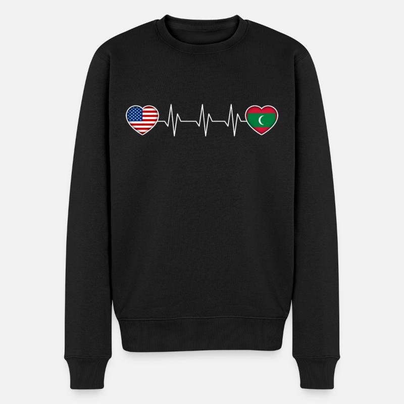 Malediven - Männer Premium Bio Pullover - Schwarz