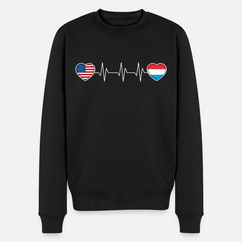 Luxemburg - Männer Premium Bio Pullover - Schwarz