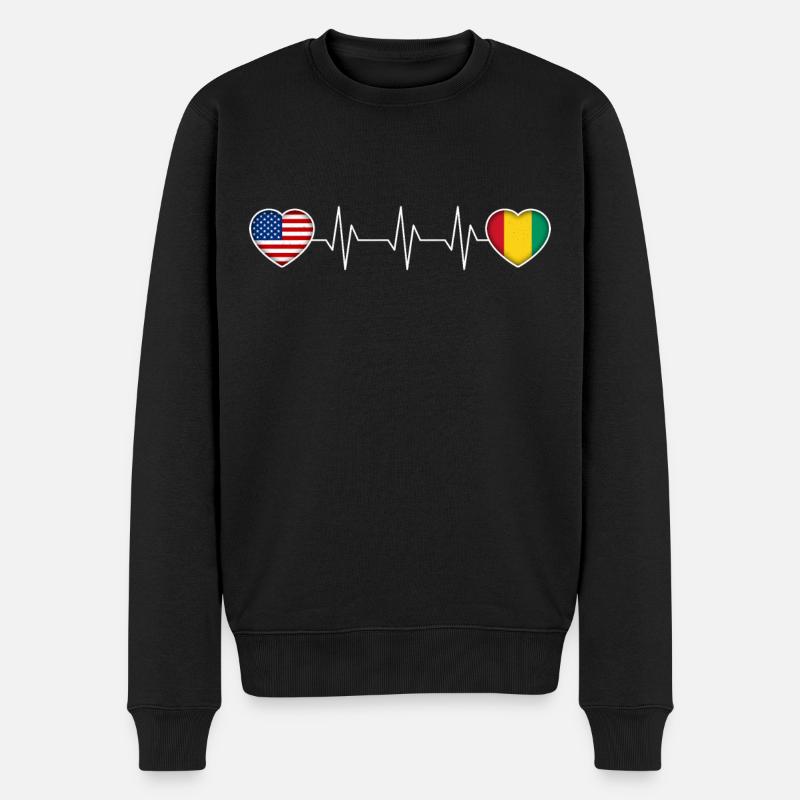 Guinea - Männer Premium Bio Pullover - Schwarz