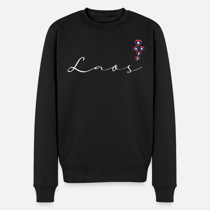 Laos - Männer Premium Bio Pullover - Schwarz