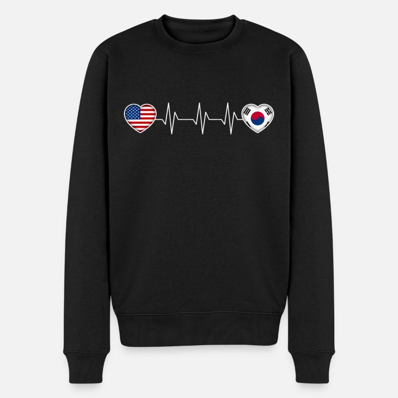 Südkorea - Männer Premium Bio Pullover - Schwarz