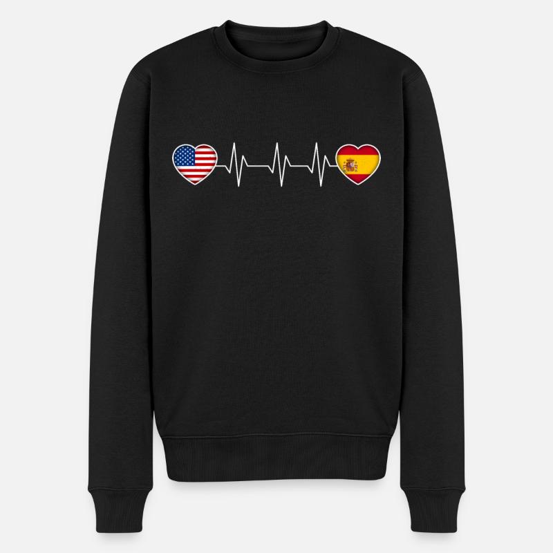 Spanien - Männer Premium Bio Pullover - Schwarz