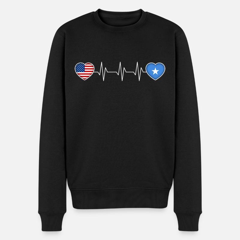 Somalia - Männer Premium Bio Pullover - Schwarz