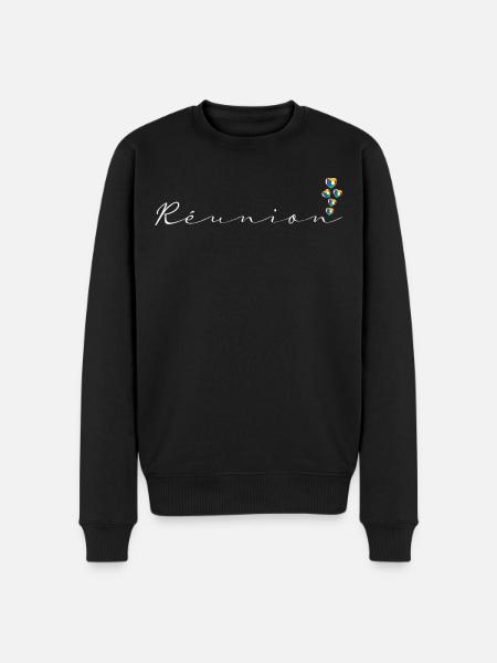 Réunion - Men's Premium Organic Jumper - black