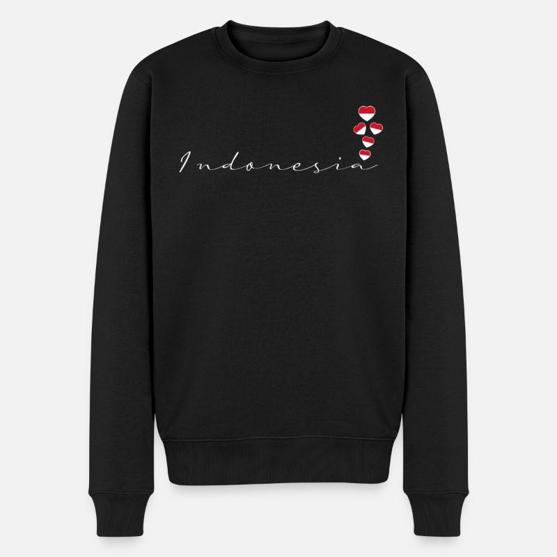Indonesien - Männer Premium Bio Pullover - Schwarz