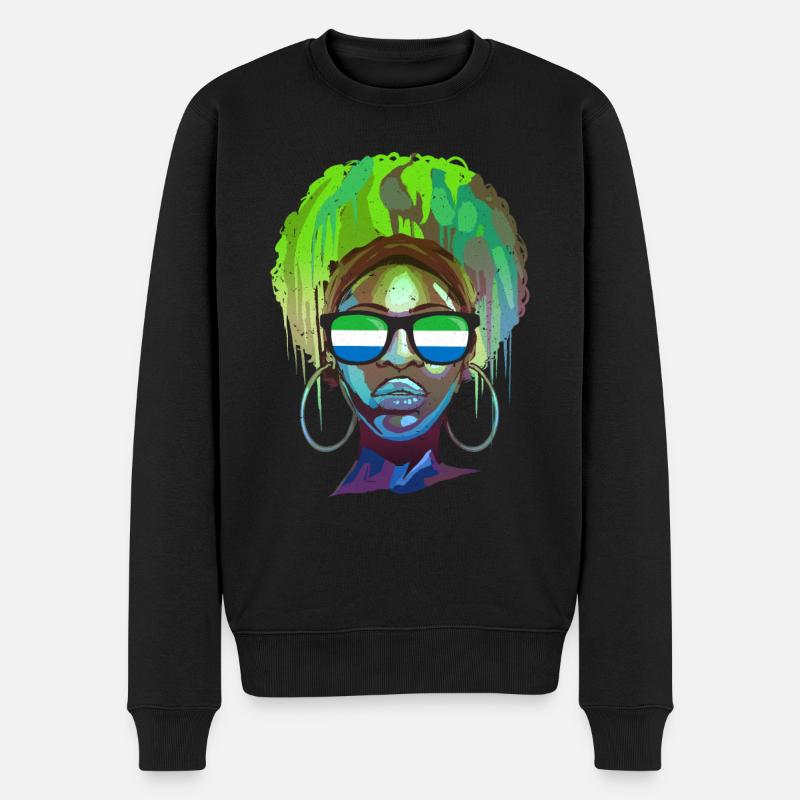 Sierra Leone - Männer Premium Bio Pullover - Schwarz