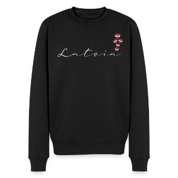 Latvia - Men's Premium Organic Jumper - black - Front - Nico (187cm)