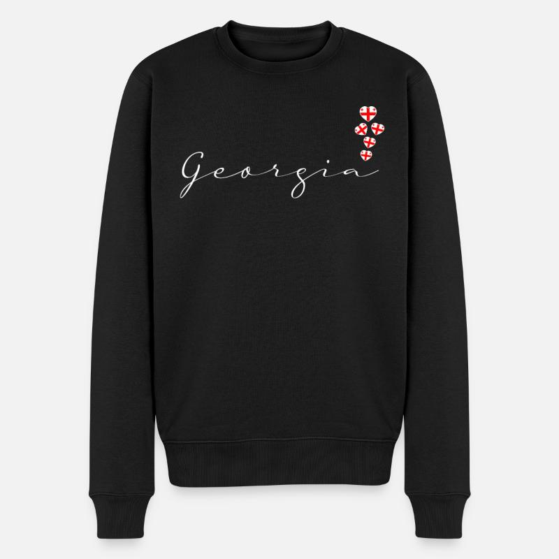 Georgien - Männer Premium Bio Pullover - Schwarz