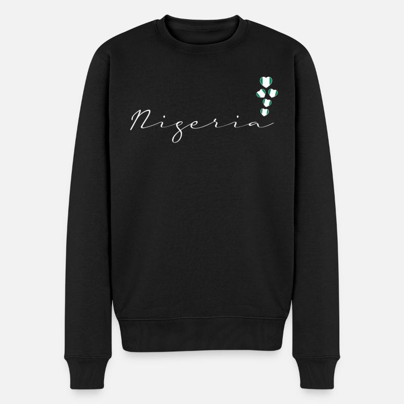 Nigeria - Männer Premium Bio Pullover - Schwarz