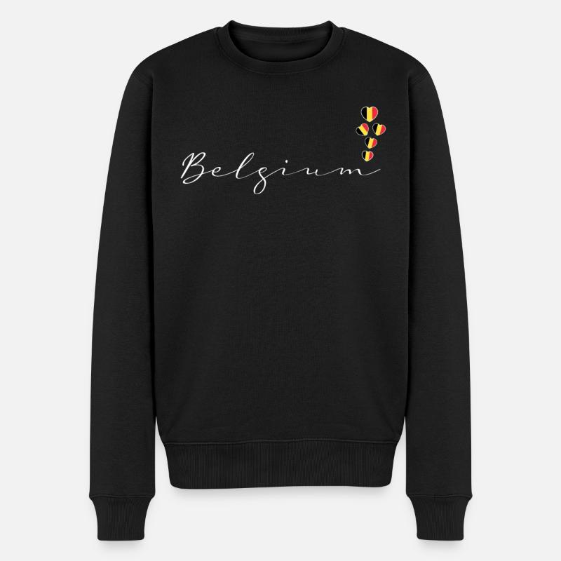 Belgien - Männer Premium Bio Pullover - Schwarz