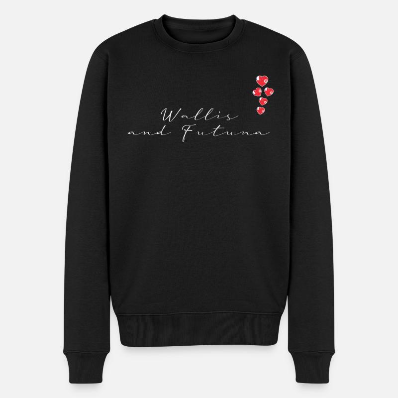 Wallis und Futuna - Männer Premium Bio Pullover - Schwarz