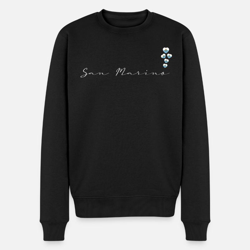 San Marino - Männer Premium Bio Pullover - Schwarz