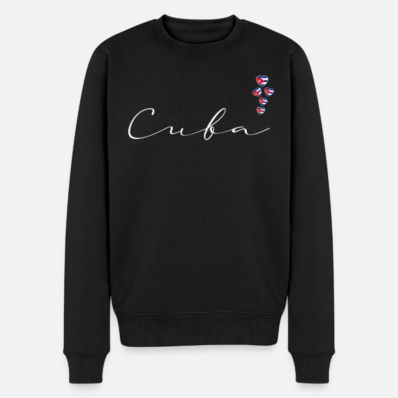 Kuba - Männer Premium Bio Pullover - Schwarz