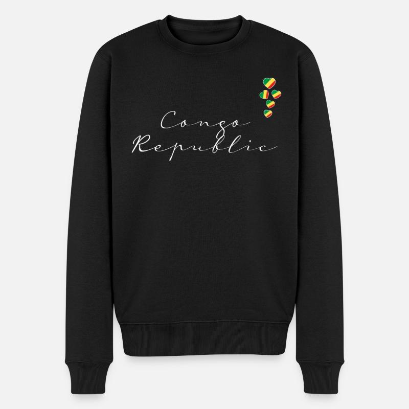 Kongo Republik - Männer Premium Bio Pullover - Schwarz