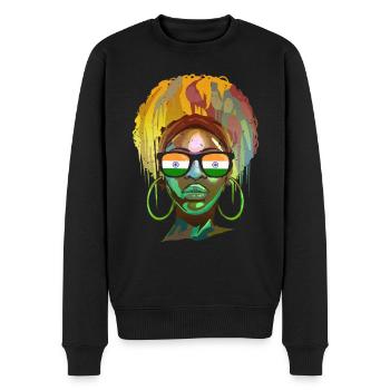 Indien - Männer Premium Bio Pullover - Schwarz - Vorne - Nico (187cm)