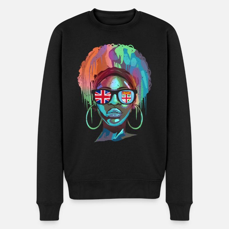 Fidschi - Männer Premium Bio Pullover - Schwarz