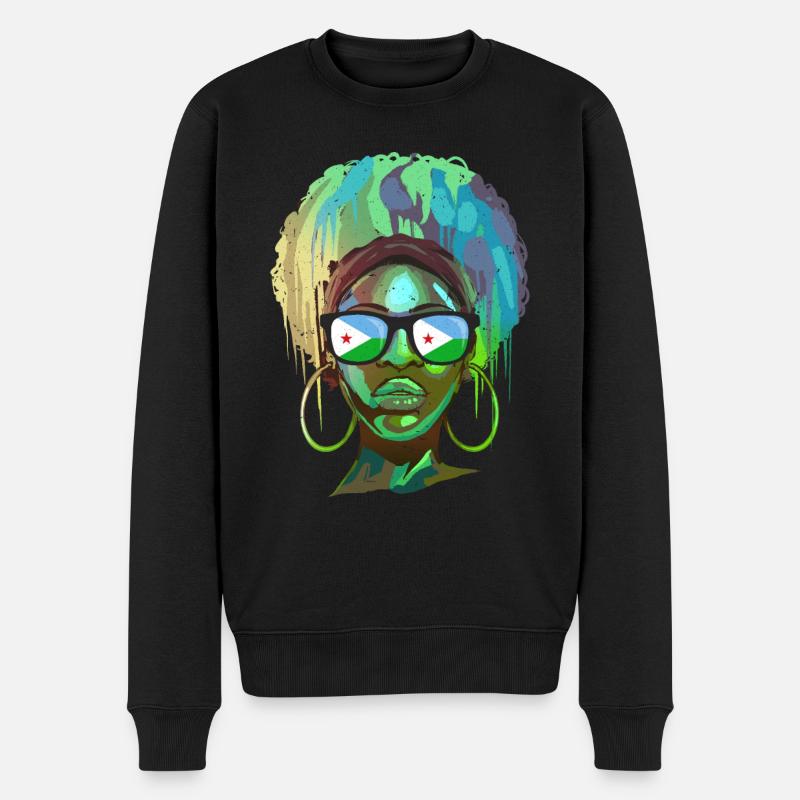 Dschibuti - Männer Premium Bio Pullover - Schwarz