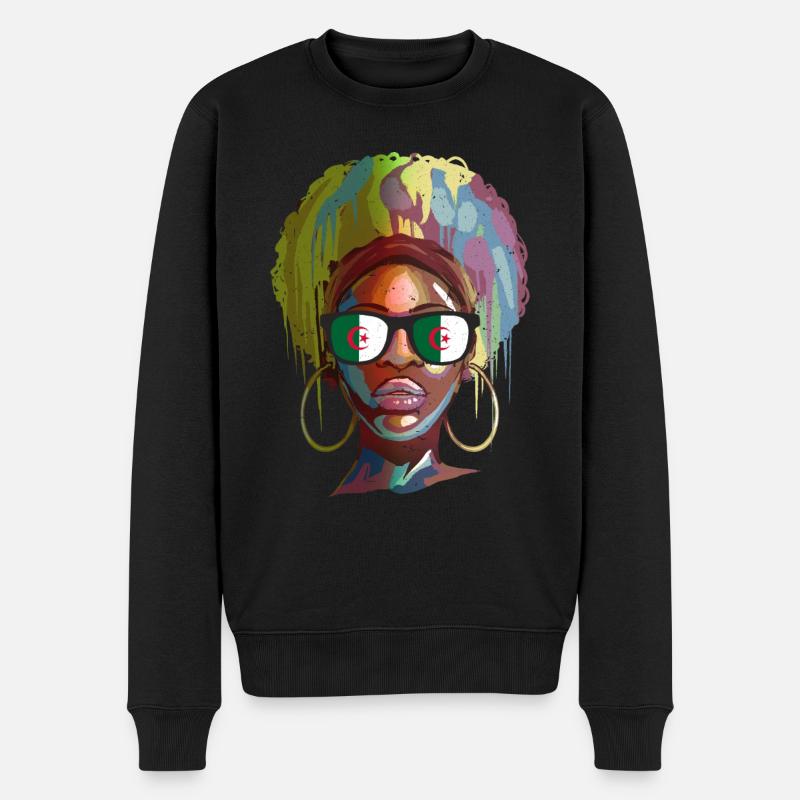 Algerien - Männer Premium Bio Pullover - Schwarz