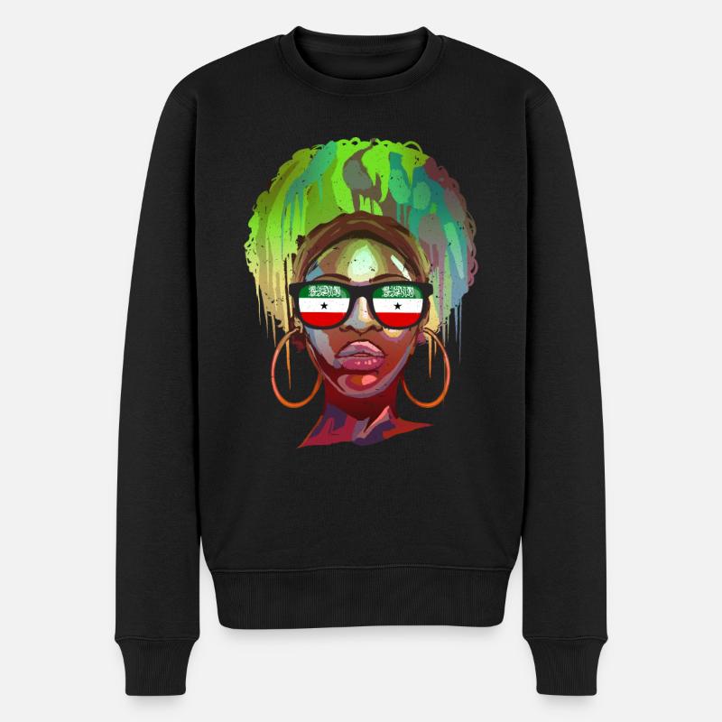 Somaliland - Männer Premium Bio Pullover - Schwarz