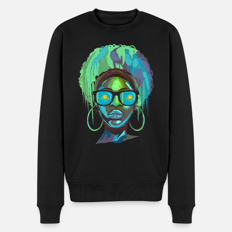 Kasachstan - Männer Premium Bio Pullover - Schwarz