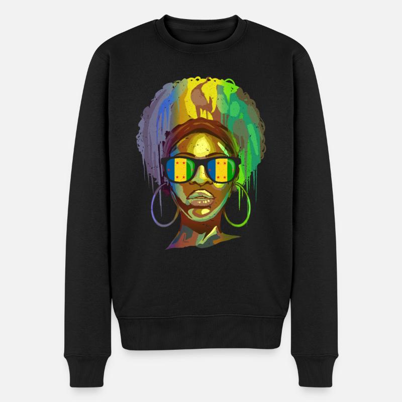 Ogoni - Männer Premium Bio Pullover - Schwarz