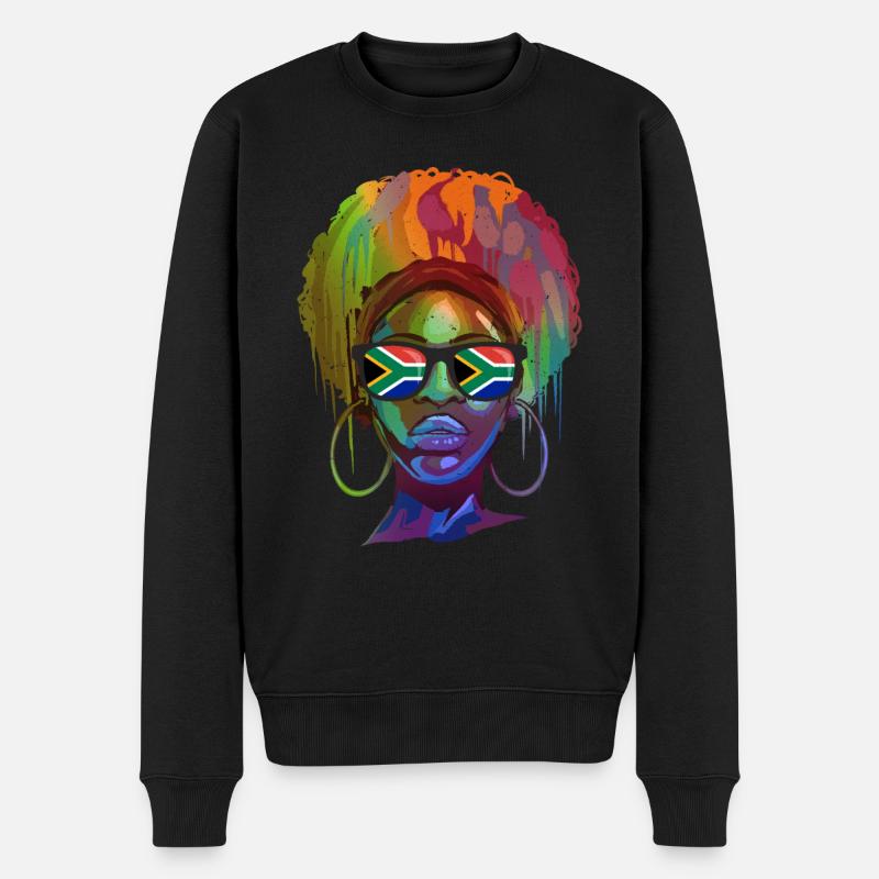 Südafrika - Männer Premium Bio Pullover - Schwarz