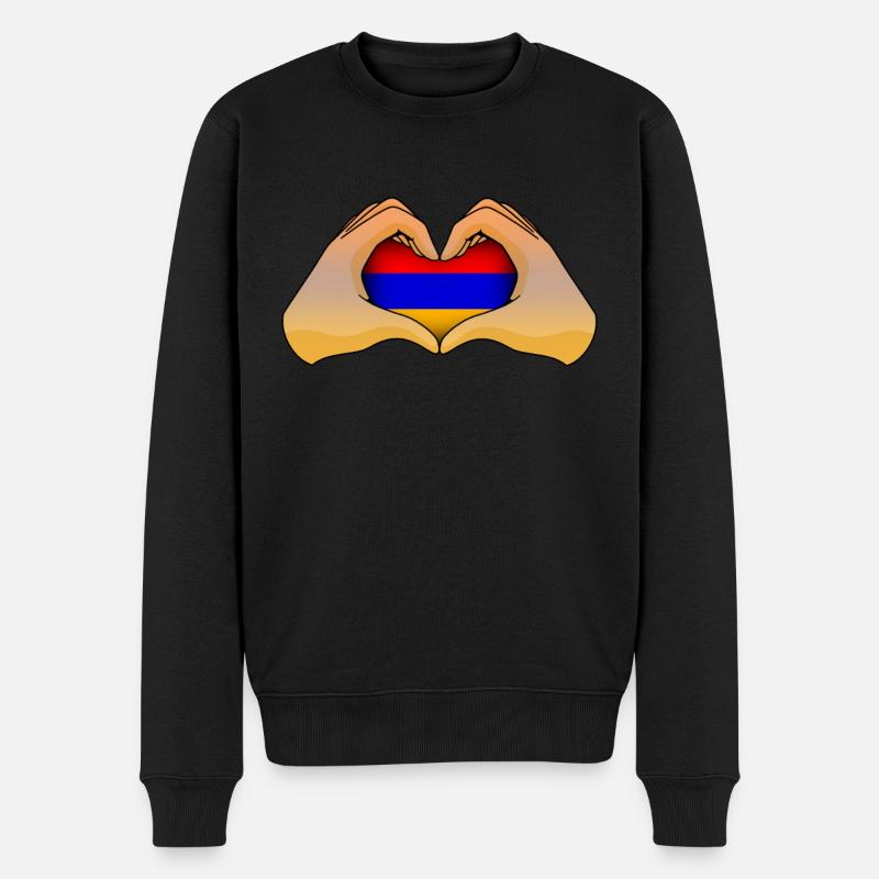 Armenien - Männer Premium Bio Pullover - Schwarz
