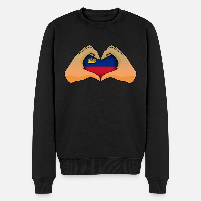 Liechtenstein - Männer Premium Bio Pullover - Schwarz