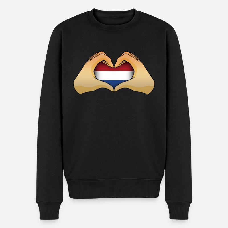 Niederlande - Männer Premium Bio Pullover - Schwarz