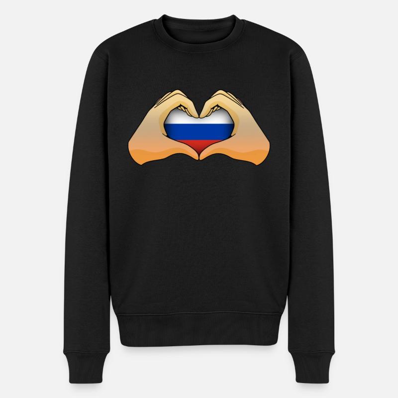 Russland - Männer Premium Bio Pullover - Schwarz