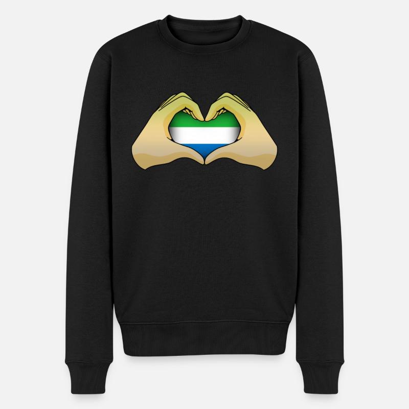 Sierra Leone - Männer Premium Bio Pullover - Schwarz