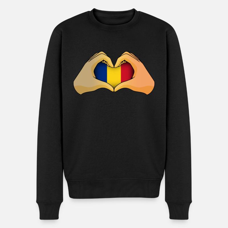 Rumänien - Männer Premium Bio Pullover - Schwarz