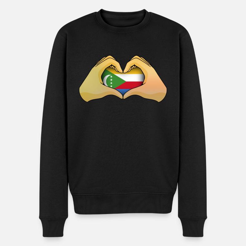 Komoren - Männer Premium Bio Pullover - Schwarz