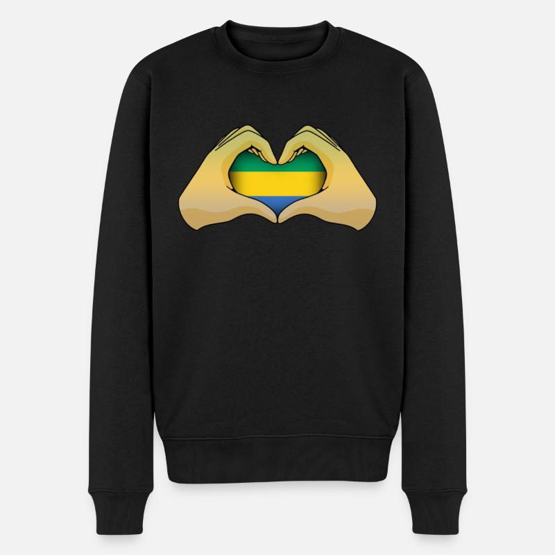 Gabun - Männer Premium Bio Pullover - Schwarz