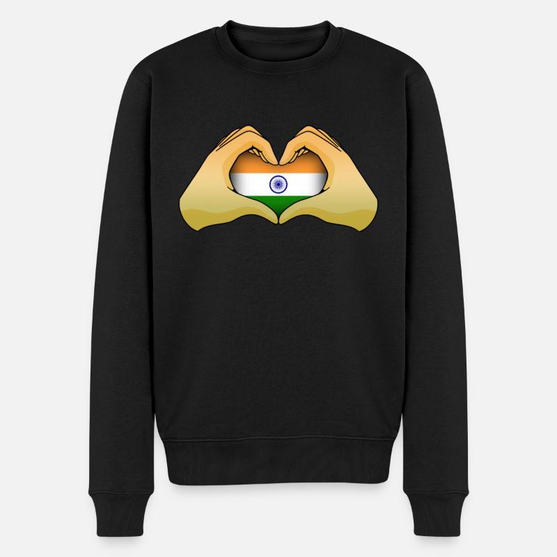 Indien - Männer Premium Bio Pullover - Schwarz