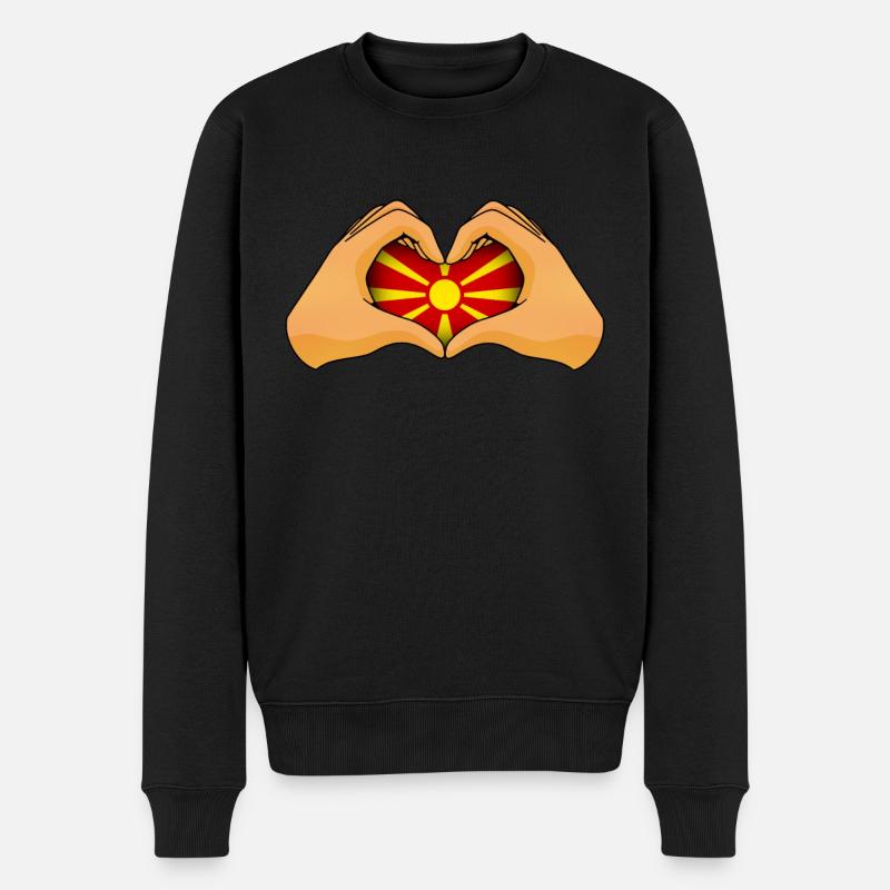 Mazedonien - Männer Premium Bio Pullover - Schwarz