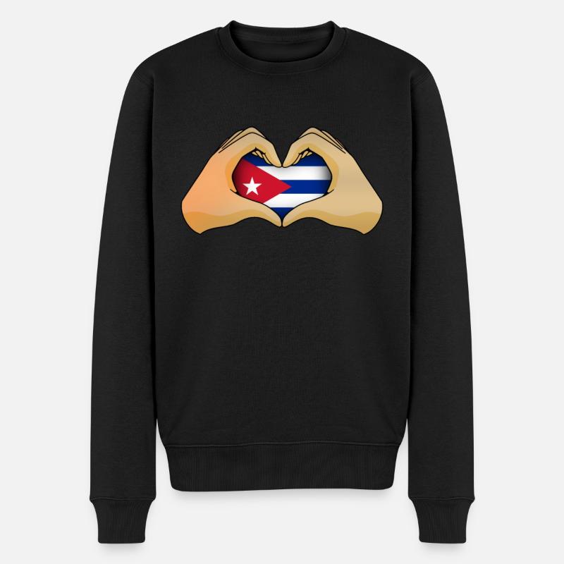 Kuba - Männer Premium Bio Pullover - Schwarz