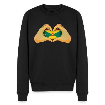 Grenada - Männer Premium Bio Pullover - Schwarz - Vorne - Nico (187cm)