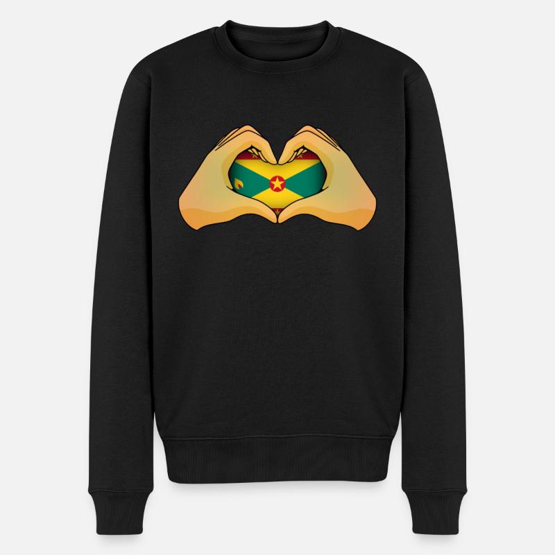 Grenada - Männer Premium Bio Pullover - Schwarz