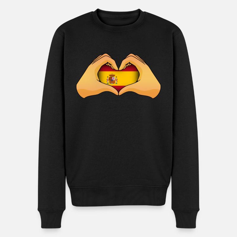 Spanien - Männer Premium Bio Pullover - Schwarz