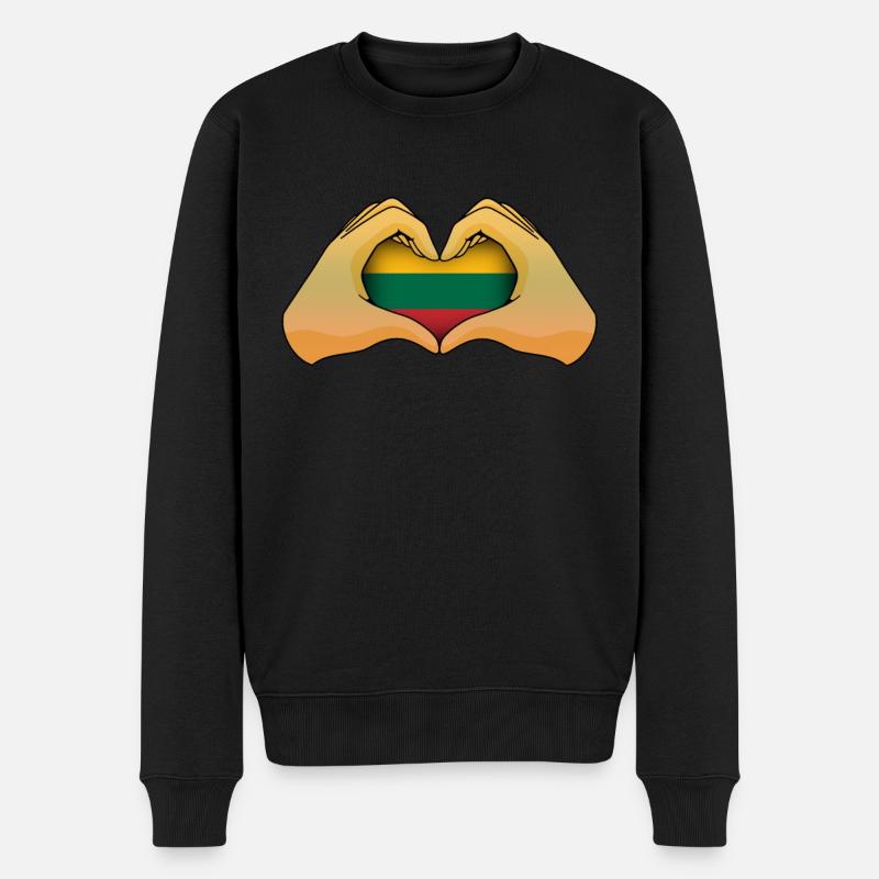 Litauen - Männer Premium Bio Pullover - Schwarz