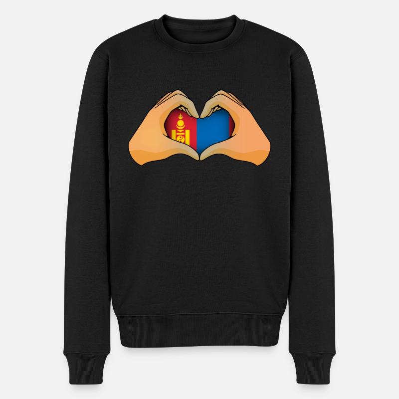 Mongolei - Männer Premium Bio Pullover - Schwarz