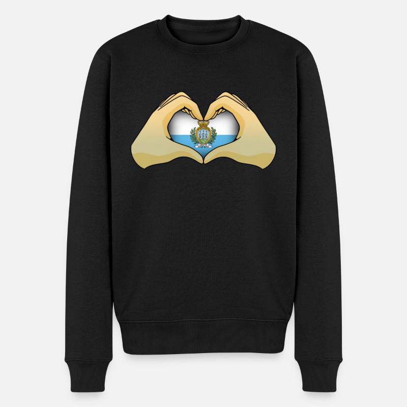 San Marino - Männer Premium Bio Pullover - Schwarz