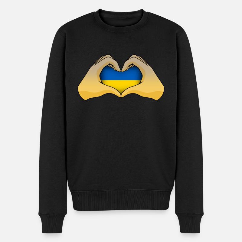 Ukraine - Männer Premium Bio Pullover - Schwarz