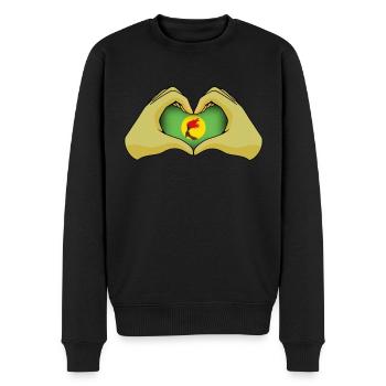 Zaire - Männer Premium Bio Pullover - Schwarz - Vorne - Nico (187cm)